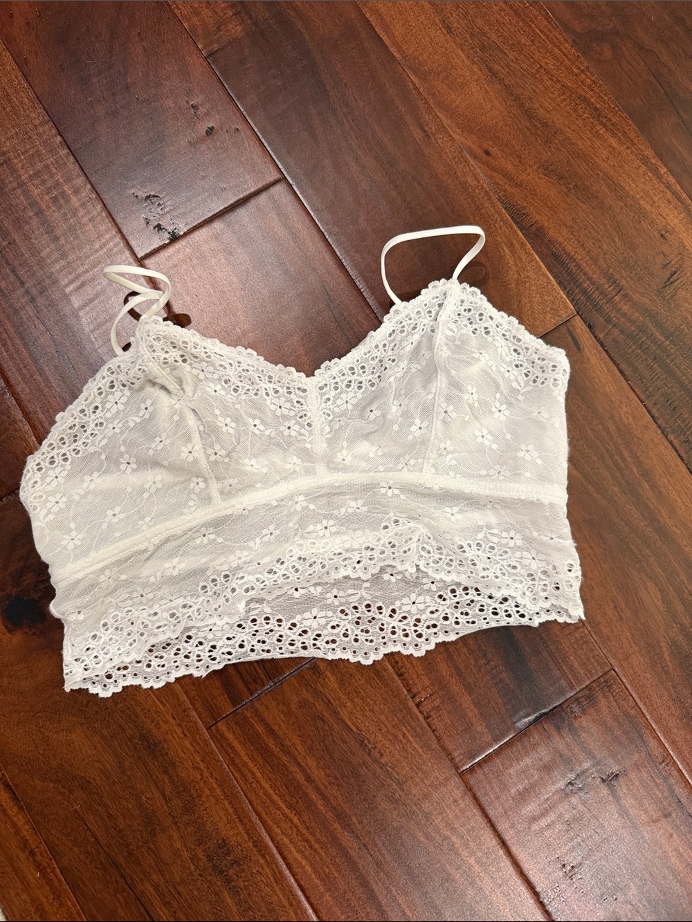 b.tempt'd White Sheer Lace Bralette